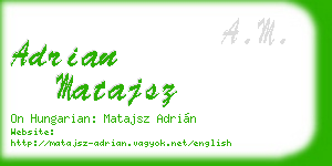 adrian matajsz business card